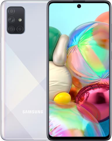 Samsung Galaxy A71 älypuhelin (hopea)