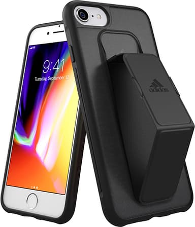 Adidas Sports suojakuori jalustalla iPhone 6/7/8/SE Gen. 2 (musta)