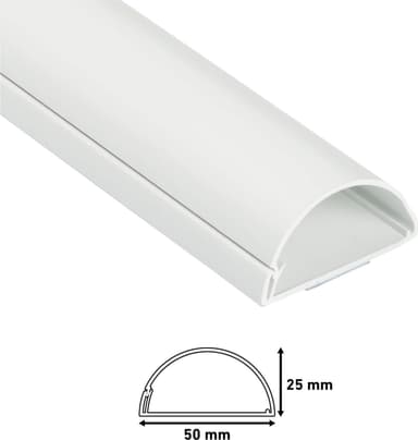D-Line puolipyöreä johtosuojus 1m (valkoinen)