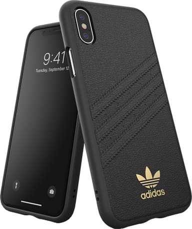 Adidas iPhone X/Xs suojakuori (musta/kulta)
