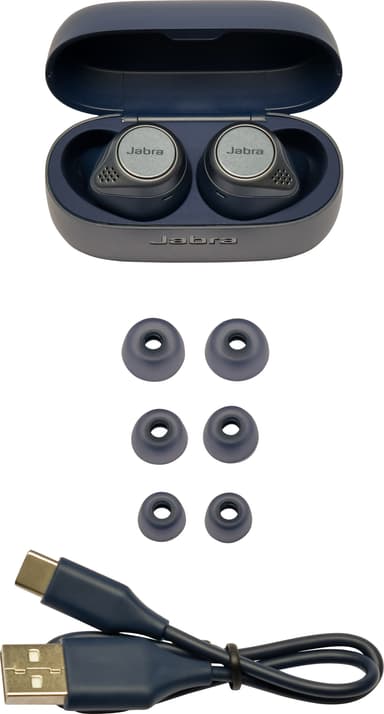 Jabra Elite Active 75t täysin langattomat kuulokkeet (Navy Blue)