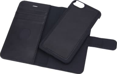 RadiCover iPhone 6/7/8/SE Gen. 2/3 2-in-1 lompakkokotelo (musta)