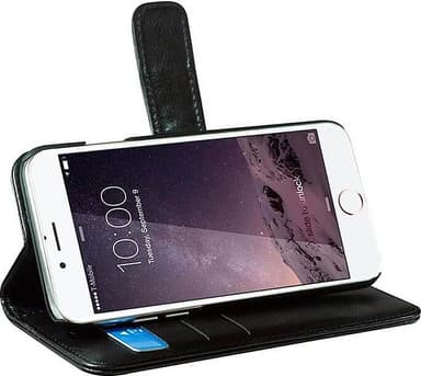 RadiCover iPhone 6/7/8/SE Gen. 2/3 2-in-1 lompakkokotelo (musta)