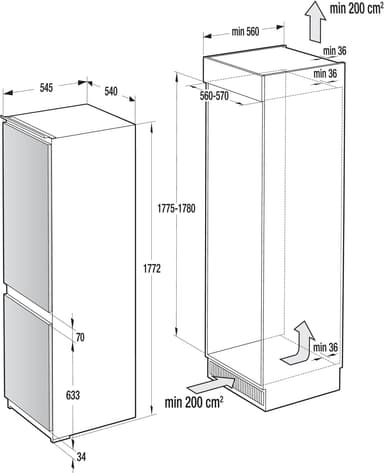 Gorenje Essential jääkaappipakastin RKI4182E1