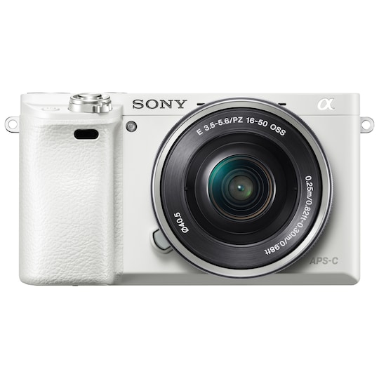 Sony Alpha A6000 järjestelmäkamera + 16-50 mm (valk.)