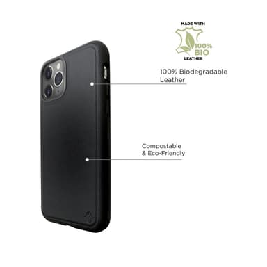 Ympäristöystävällinen Aitoa nahkaa iPhone 11 Pro Kotelo - Black