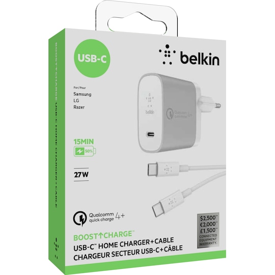 Belkin BOOST↑CHARGE USB-C laturi (valkoinen)