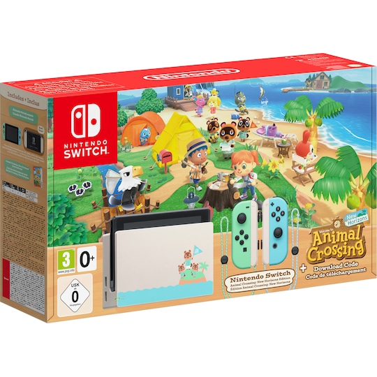 Nintendo Switch pelikonsoli 2019 + Animal Crossing: New Horizons