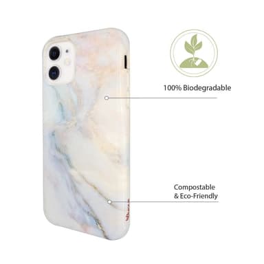 Ympäristöystävällinen painettu iPhone 11 Kotelo - White Marble
