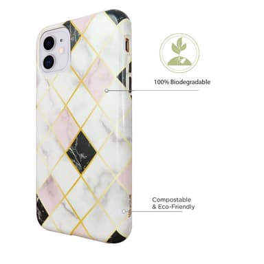 Ympäristöystävällinen painettu iPhone 11 Kotelo - White Marble