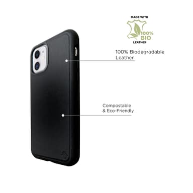 Ympäristöystävällinen Aitoa nahkaa iPhone 11 Kotelo - Black