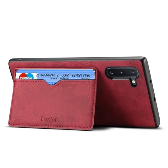 Denior nahka lyhyt suoja Samsung Galaxy Note 10 (SM-N970F)  - punainen