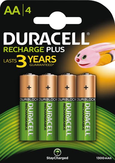 Duracell Recharge Plus AA 1300mAh paristo 4 kpl