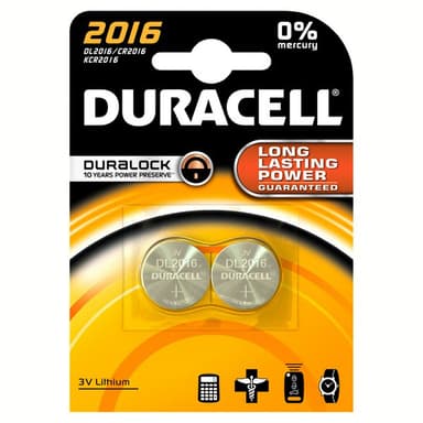 Duracell paristo CR2016 (2 kpl)