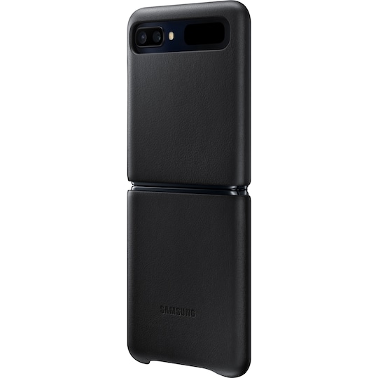 Samsung Galaxy Z Flip nahkainen suojakotelo (musta)