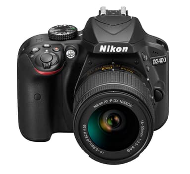 Nikon D3400 järjestelmäkamera + 18-55mm objektiivi