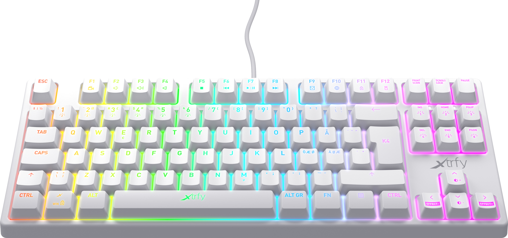 Xtrfy K4 RGB tenkeyless mekaaninen pelinäppäimistö (valkoinen)