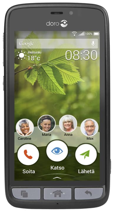 Doro 8030 älypuhelin (musta/teräs)