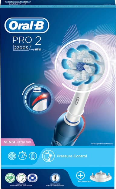Oral-B Pro-2 2200S sähköhammasharja (sininen/valkoinen)