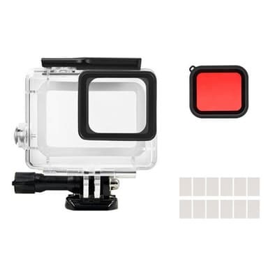 Vedenpitävä kotelo, punainen suodatin ja kiinnityssuojaimet GoPro Hero 7 Black / 6/5