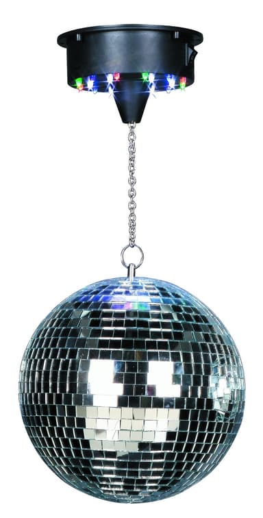 Diskopallo 30 cm LED-valolla, Batteridrevet