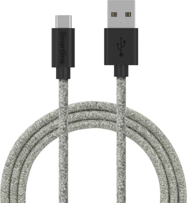 Smartline USB-A - USB-C kaapeli 2 m (harmaa)