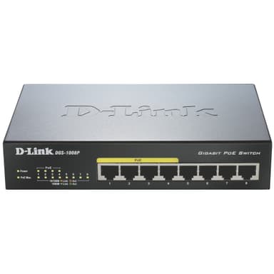 D-Link DGS-1008P 8 portin Gigabit Ethernet PoE kytkin