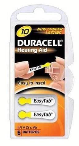 Duracell paristo kuulolaitteelle DA10 (6 kpl)