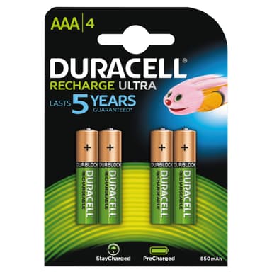 Duracell Recharge Ultra AAA ladattavat alkaliparistot