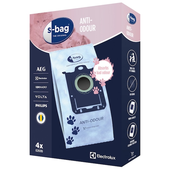 S-bag Anti-Odour pölypussit E203S (Electrolux/Philips)