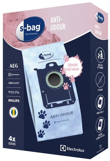 S-bag Anti-Odour pölypussit E203S (Electrolux/Philips)