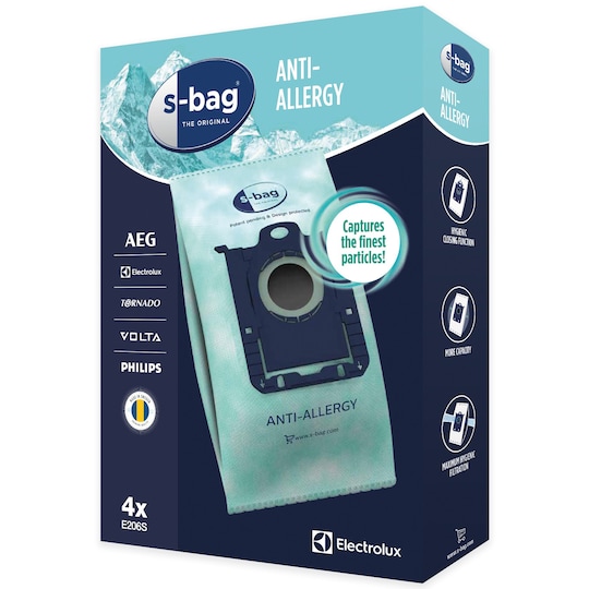 S-bag Anti-Allergy pölypussit E206S (Electrolux/Philips)
