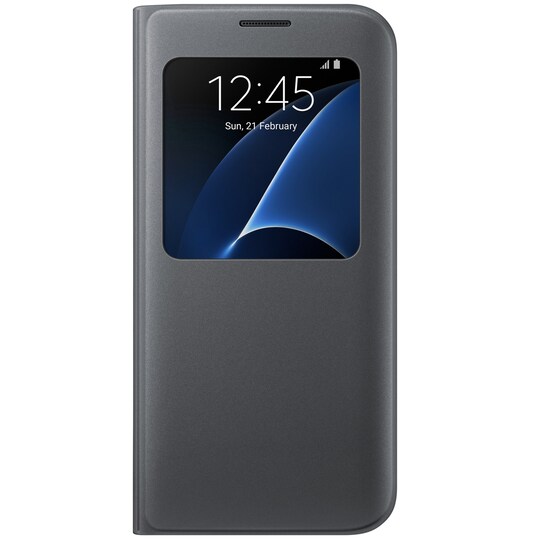 Samsung S View Flip Cover Galaxy S7 edge (musta)