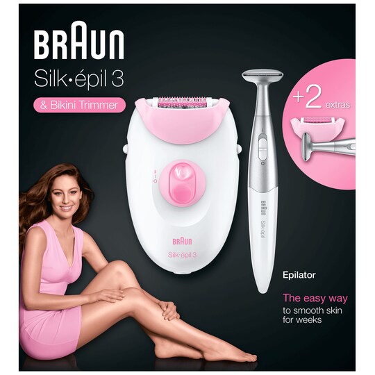 Braun Silk-épil 3 epilaattori SE3321 ja bikinitrimmeri