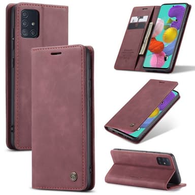 CaseMe Smart FlipCase Samsung Galaxy A51 (SM-A515F)  - viininpunainen