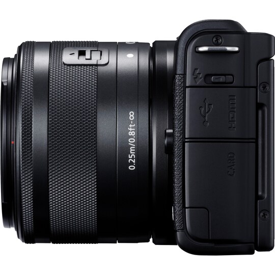 Canon EOS M200 BK M15 järjestelmäkamera + 15 - 45 mm objektiivi