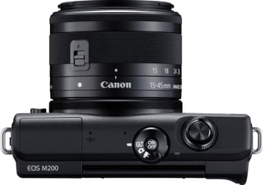 Canon EOS M200 BK M15 järjestelmäkamera + 15 - 45 mm objektiivi