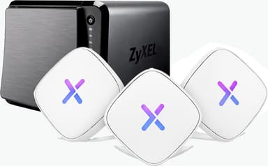 Zyxel NAS542 NAS kotelo + Zyxel Multy U WiFi Mesh tukiasema (3 kpl)
