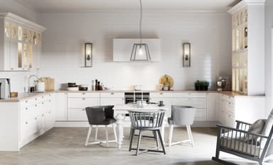 Fasett Mansion Offwhite Vitriiniovi puolikas lasi keittiöön 40x92