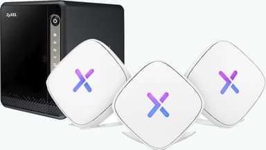 Zyxel NAS326 NAS kotelo + Zyxel Multy U WiFi Mesh tukiasema (3 kpl)