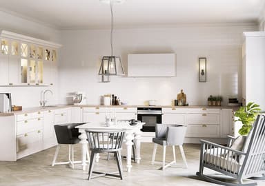 Epoq Fasett Mansion Classic White Vitriiniovi puolikas lasi keittiöön 40x92