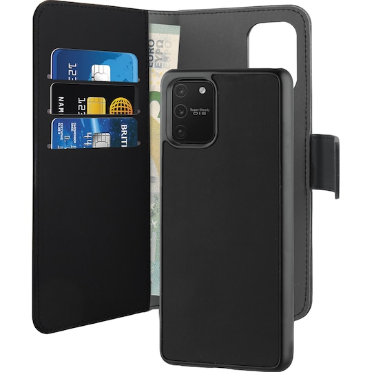 Puro 2in1 Samsung Galaxy S10 Lite lompakkokotelo (musta)
