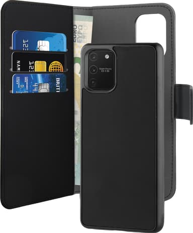 Puro 2in1 Samsung Galaxy S10 Lite lompakkokotelo (musta)