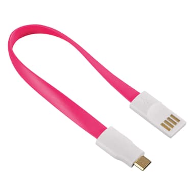 HAMA Synkronointi Johto MicroUSB 0,2m Magnet Pink