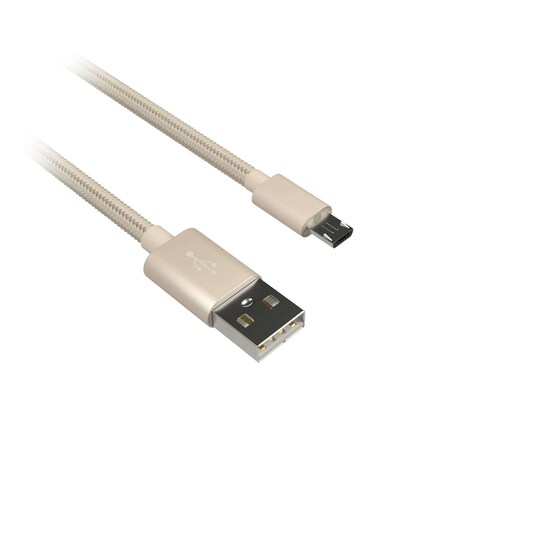 KIT Premium Synkronointijohto Mikro-USB  1m Punottu Kaapeli Kulta