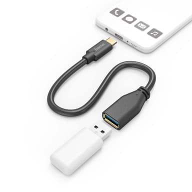 HAMA OTG Johto  USB-C - USB-A Naaras 0.15m musta