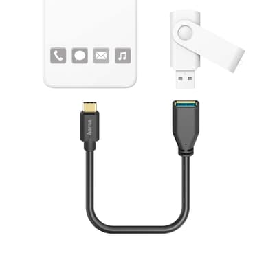 HAMA OTG Johto  USB-C - USB-A Naaras 0.15m musta