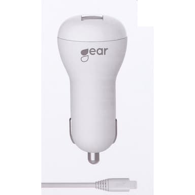 GEAR Laturi 12-24V 1xUSB 1A Valk. MicroUSB  Johto Pyöreä 1m