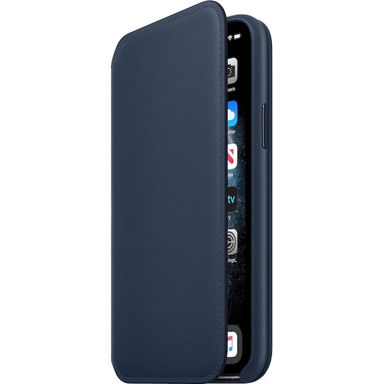 iPhone 11 Pro nahkainen suojakuori (merensininen)