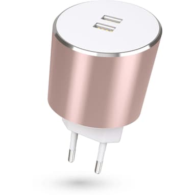 KIT PLATINUM Laturi 220V 2xUSB 3.4A Rosegold
